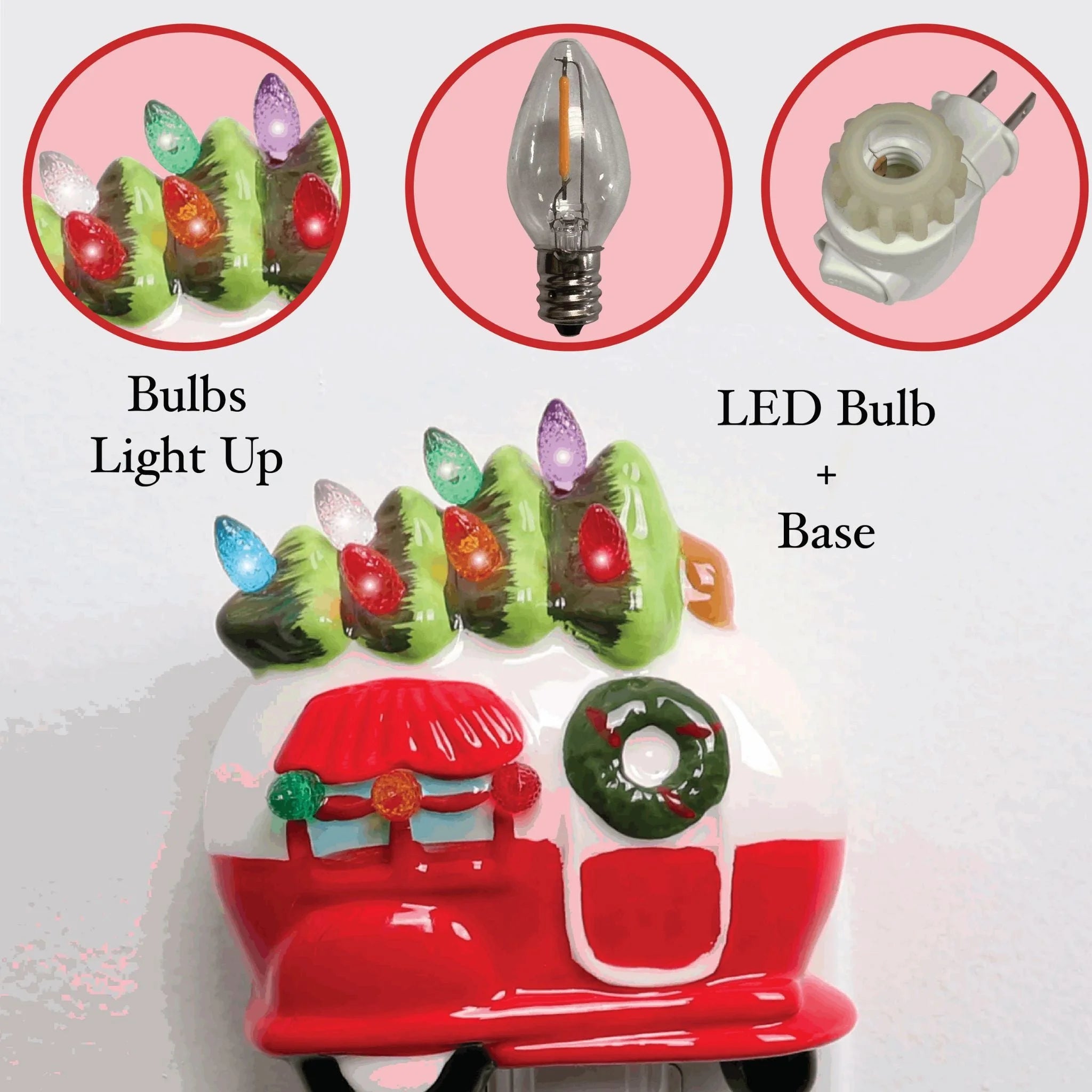 Ceramic Christmas Tree Night Light (Camper)
