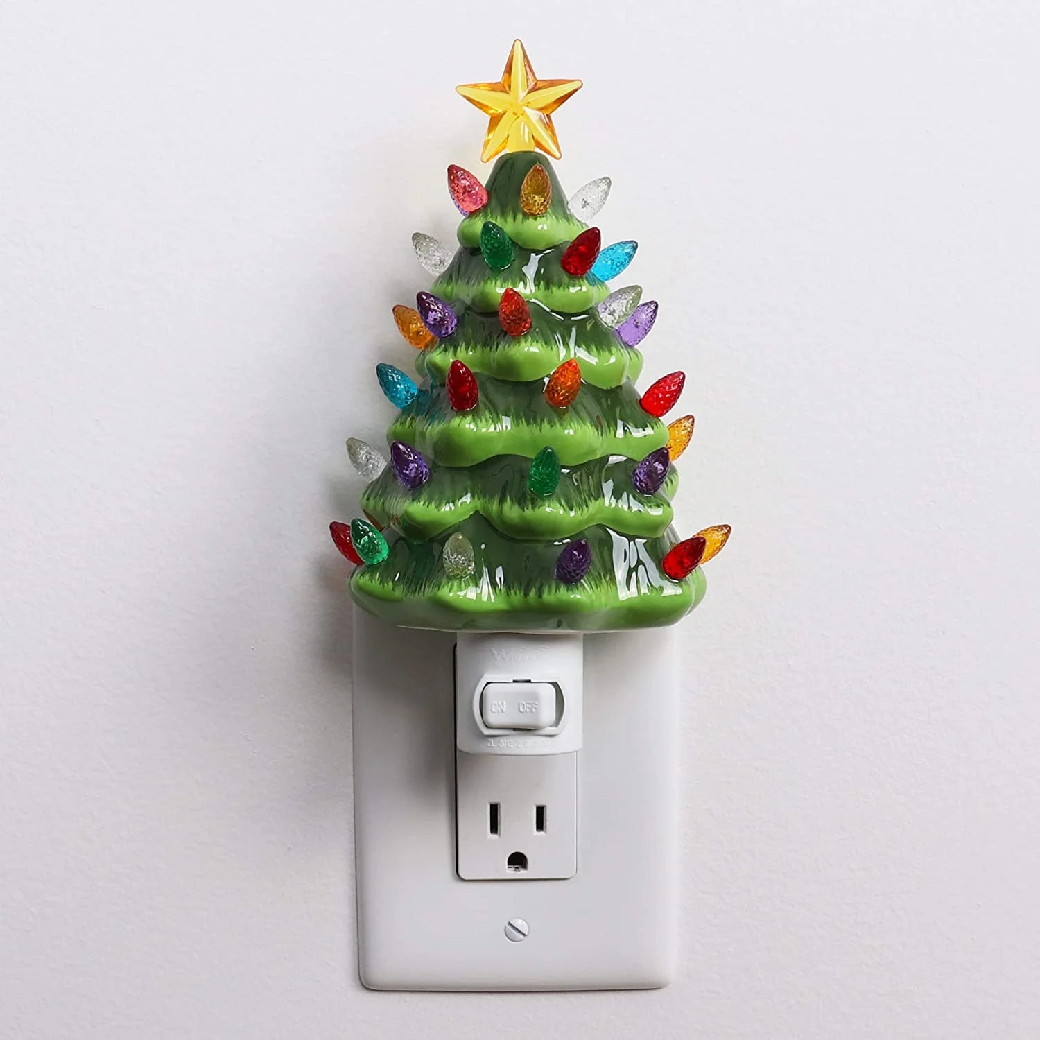 Ceramic Christmas Tree Night Light (Green)