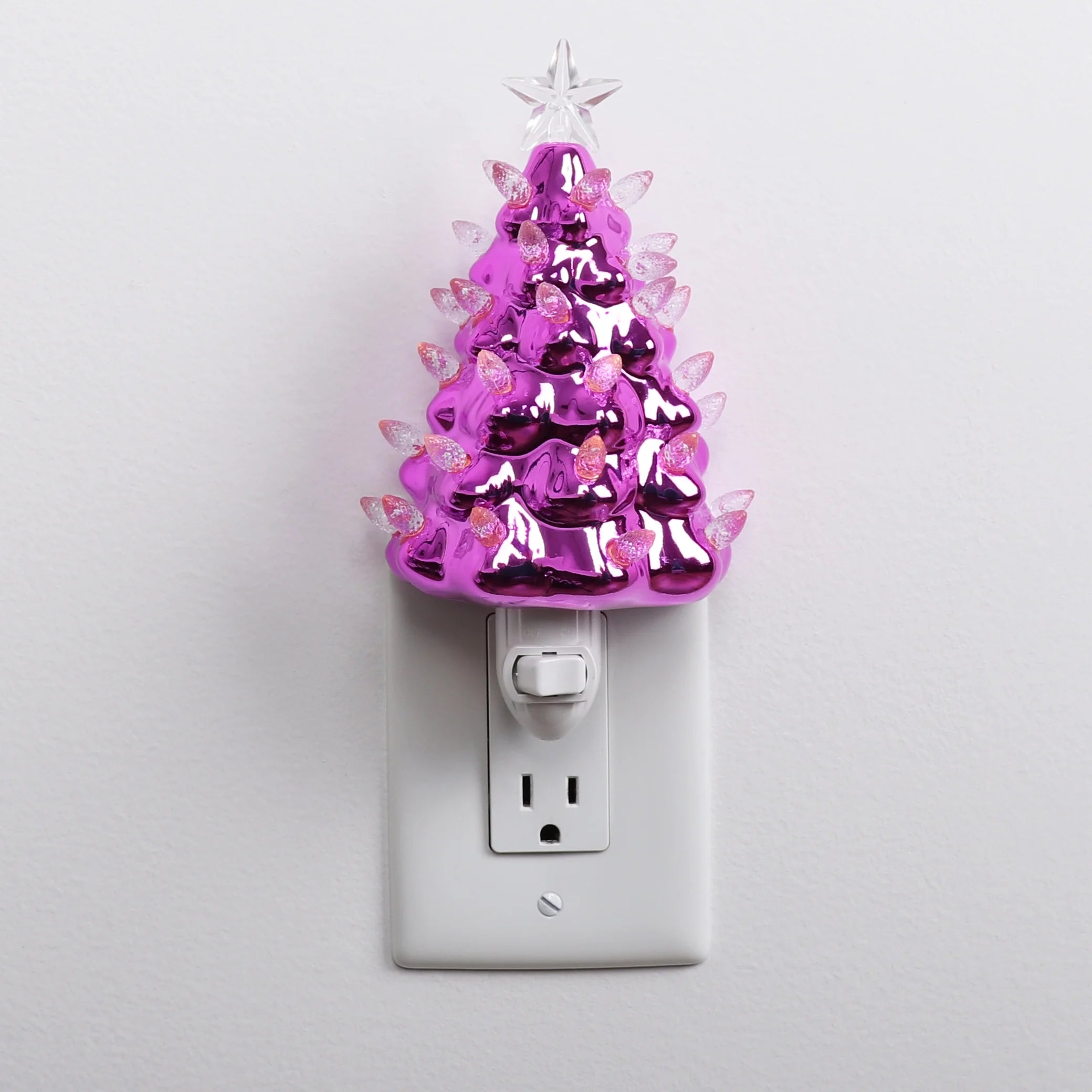 Ceramic Christmas Tree Night Light (Pearl Pink)