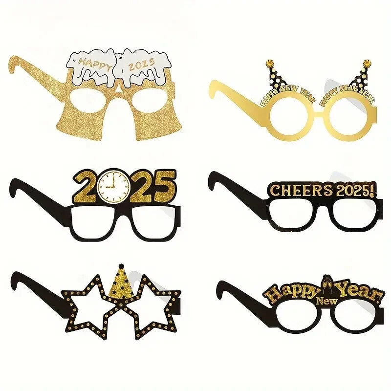 2025 New Year Decoration Party Christmas Glasses New Year Funny Photo Paper