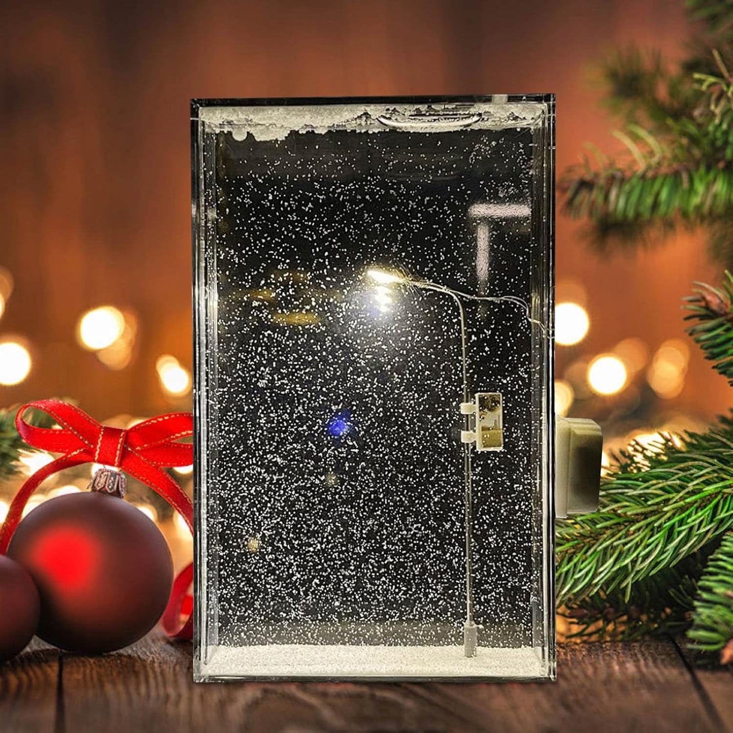 Snowy Night Street Lamp