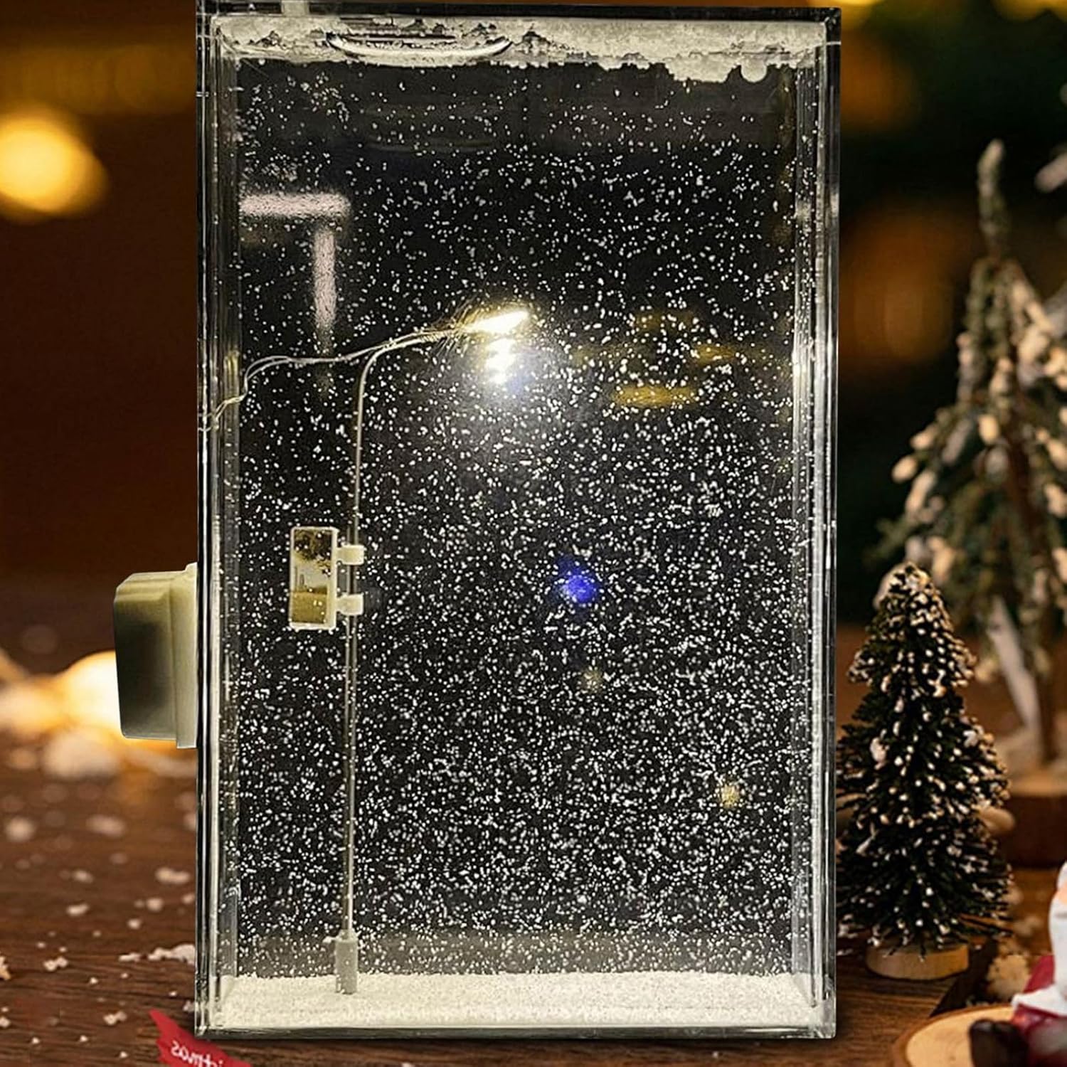 Snowy Night Street Lamp