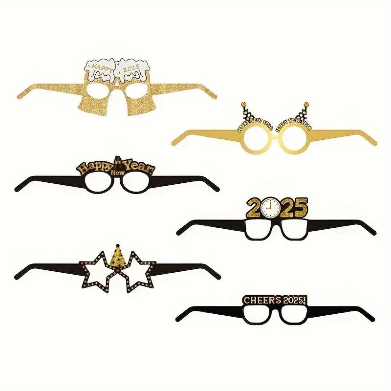 2025 New Year Decoration Party Christmas Glasses New Year Funny Photo Paper