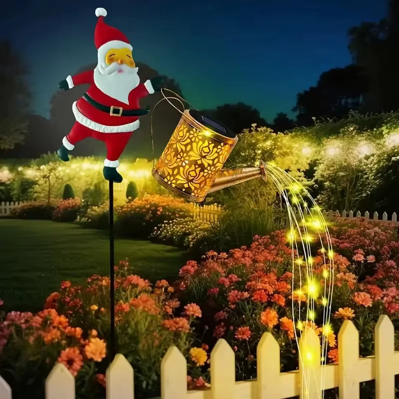 1Pcs Solar Santa Claus Kettle Lights Garden Lawn Christmas Lights Kettle Ground Lamp Solar Night Lights Outdoor Decoration